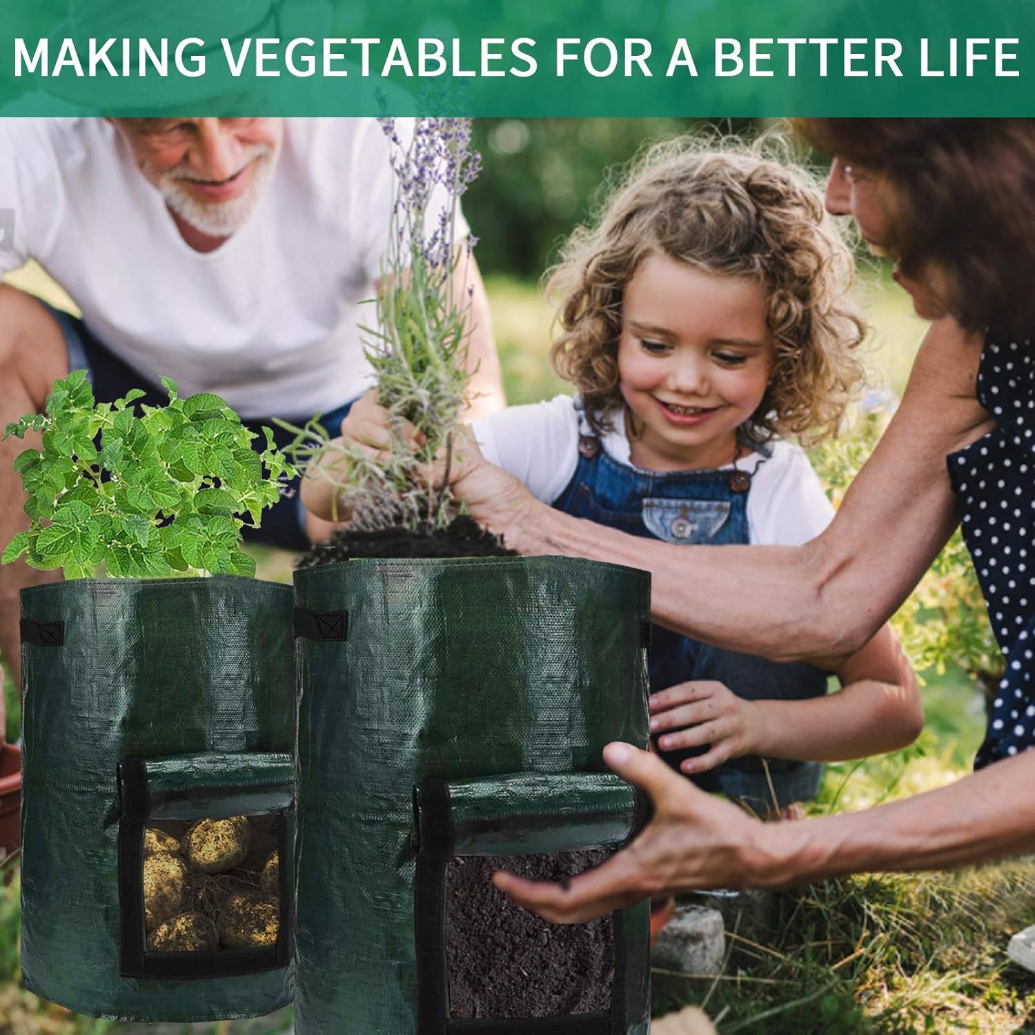 10 Gallon Potato Grow Bags with Harvest Window 