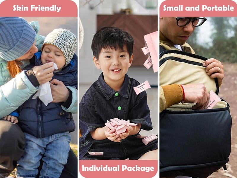 ICOTLE压缩毛巾片，一次性面巾，适用于旅行、露营、徒步，1包30片，尺寸9.4英寸x11.8英寸