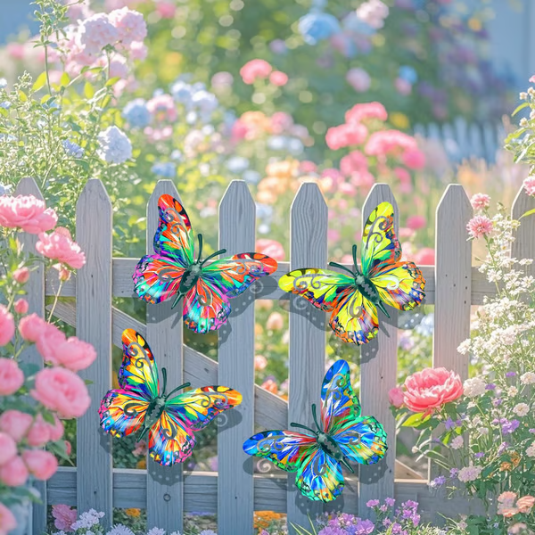 🦋 Butterfly Metal Wall Decor,Outdoor Hanging Wall Art Sculptures Decoration 