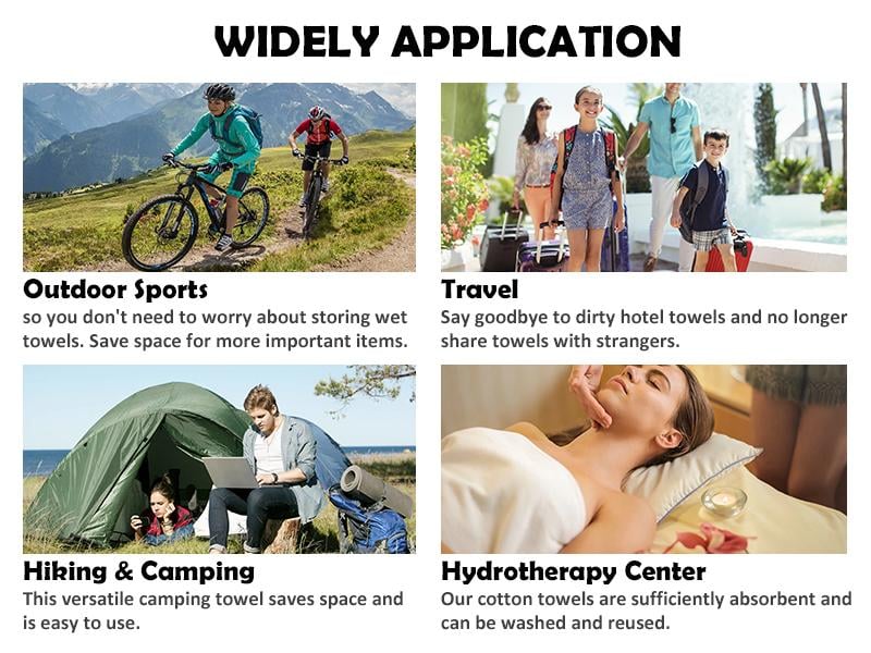 ICOTLE压缩毛巾片，一次性面巾，适用于旅行、露营、徒步，1包30片，尺寸9.4英寸x11.8英寸