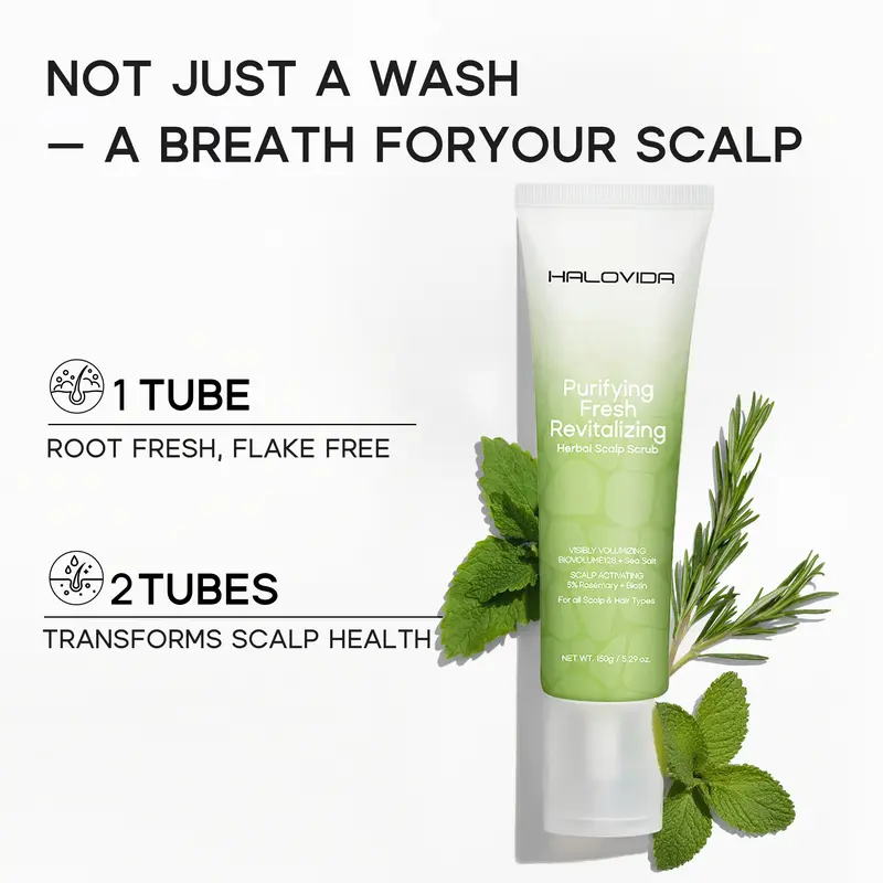 Biotin,Rosemary Mint Herbal Scalp Scrub shampoo 