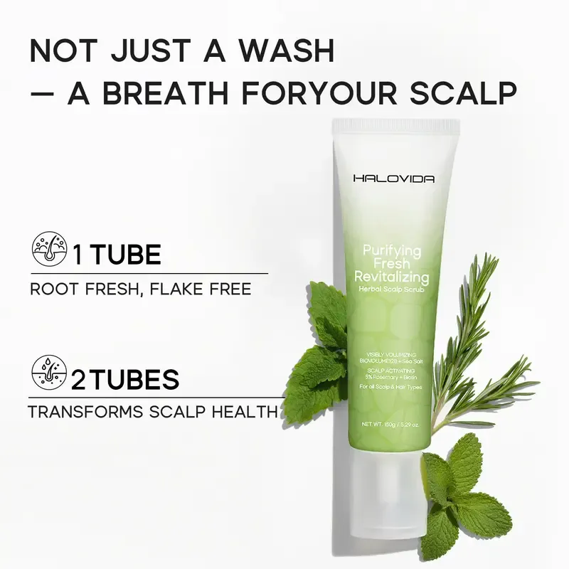 Biotin,Rosemary Mint Herbal Scalp Scrub shampoo 