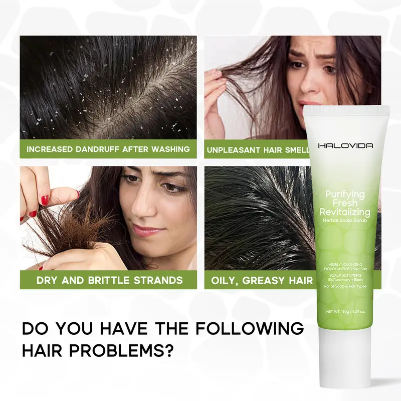 Biotin,Rosemary Mint Herbal Scalp Scrub shampoo 