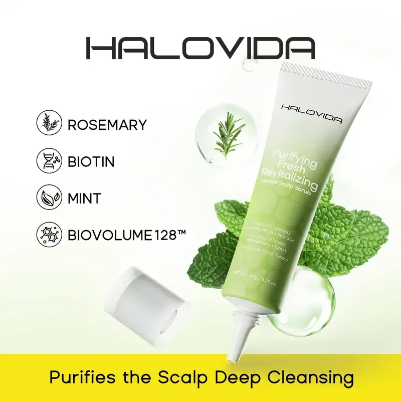 Biotin,Rosemary Mint Herbal Scalp Scrub shampoo 