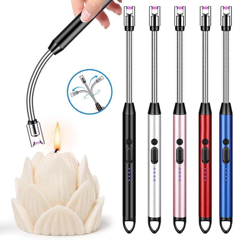 USB Rechargeable Electric Ignition Rod Wind Resistant Arc Shaped with LED Display
