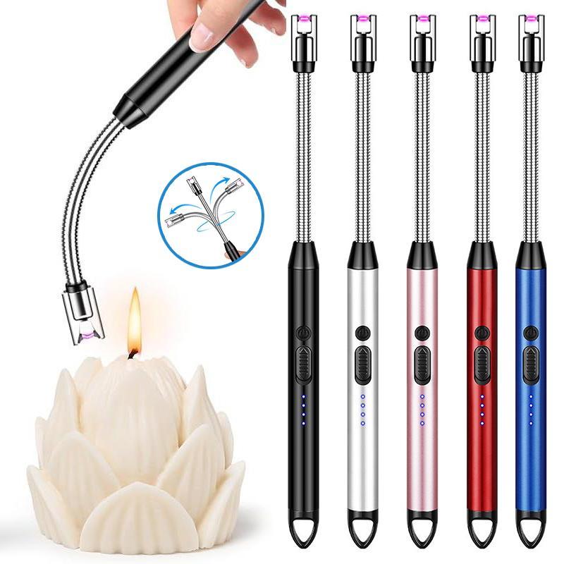 USB Rechargeable Electric Ignition Rod Wind Resistant Arc Shaped with LED Display