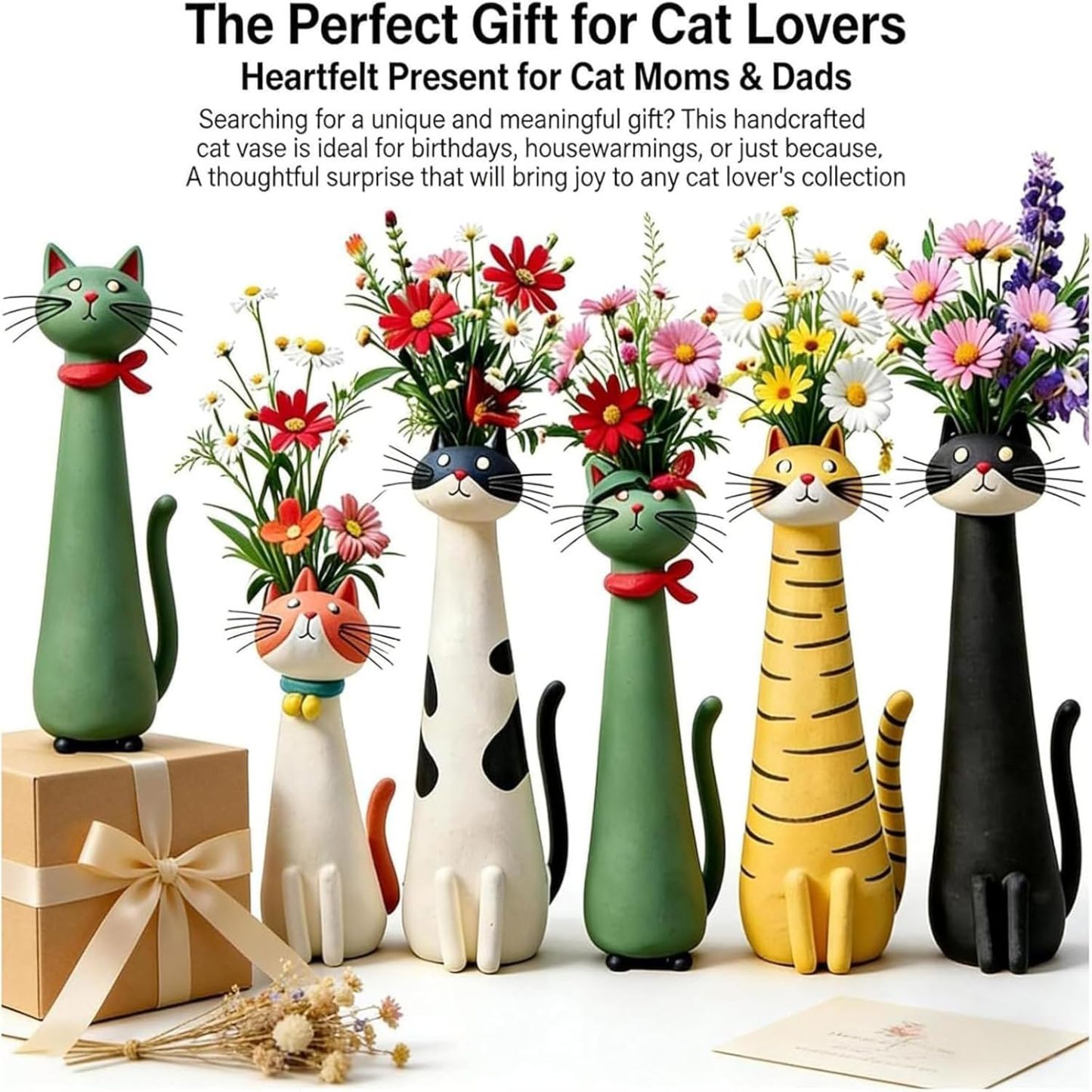 Handmade Quirky Dog/Cat-Shaped Vase - Shaped Flower Vase for Desk Shelf Decor 