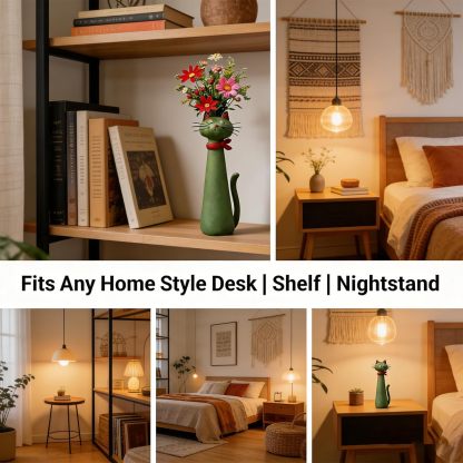 Handmade Quirky Dog/Cat-Shaped Vase - Shaped Flower Vase for Desk Shelf Decor 