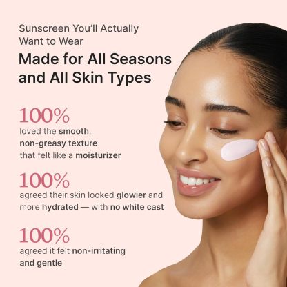 No Cast Just Glow Collagen Sunscreen | SPF 50 Broad Spectrum Face Sunscreen | Lightweight, Non-Sticky, Hydrating Formula 