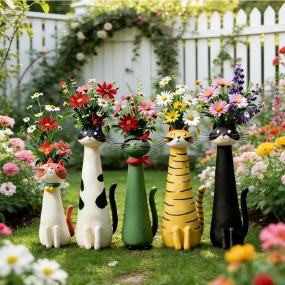 Handmade Quirky Dog/Cat-Shaped Vase - Shaped Flower Vase for Desk Shelf Decor 