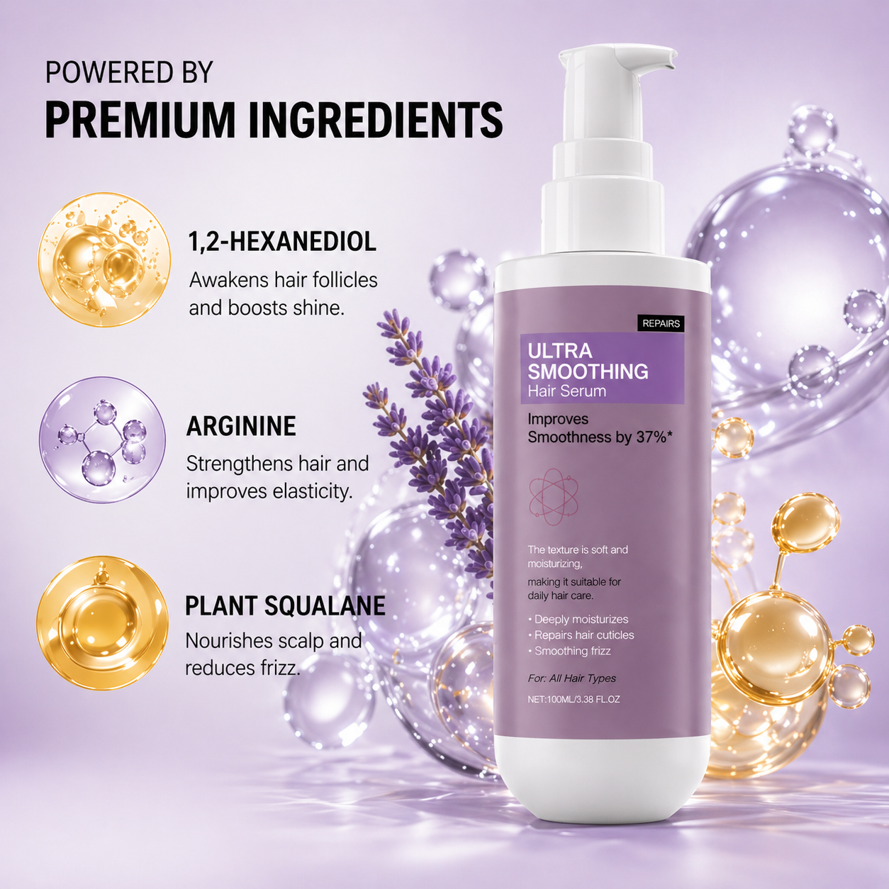 Ultra Smoothing Hair Serum – Reduce Frizz & Deep Hydration 
