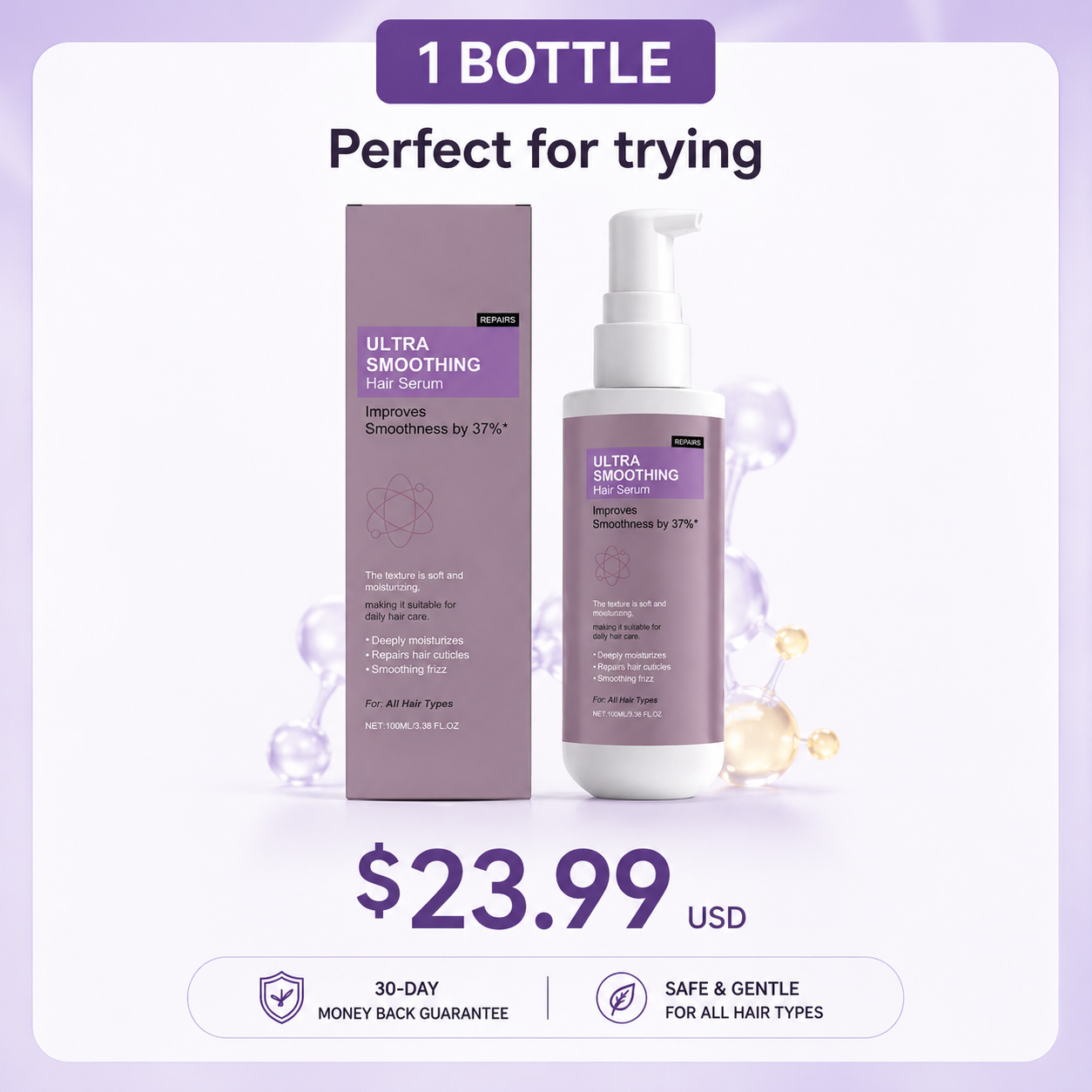 Ultra Smoothing Hair Serum – Reduce Frizz & Deep Hydration
