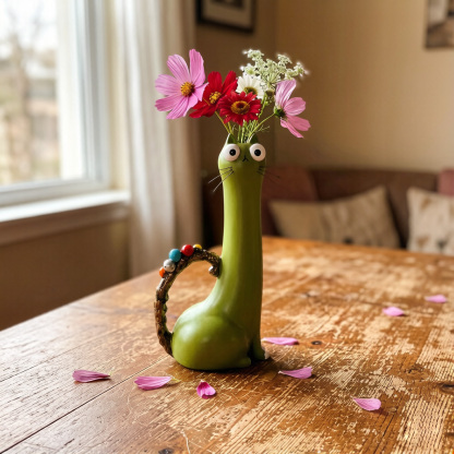 🐱Handmade Quirky Cat-Shaped Vase - Shaped Flower Vase for Desk Shelf Decor 🐈