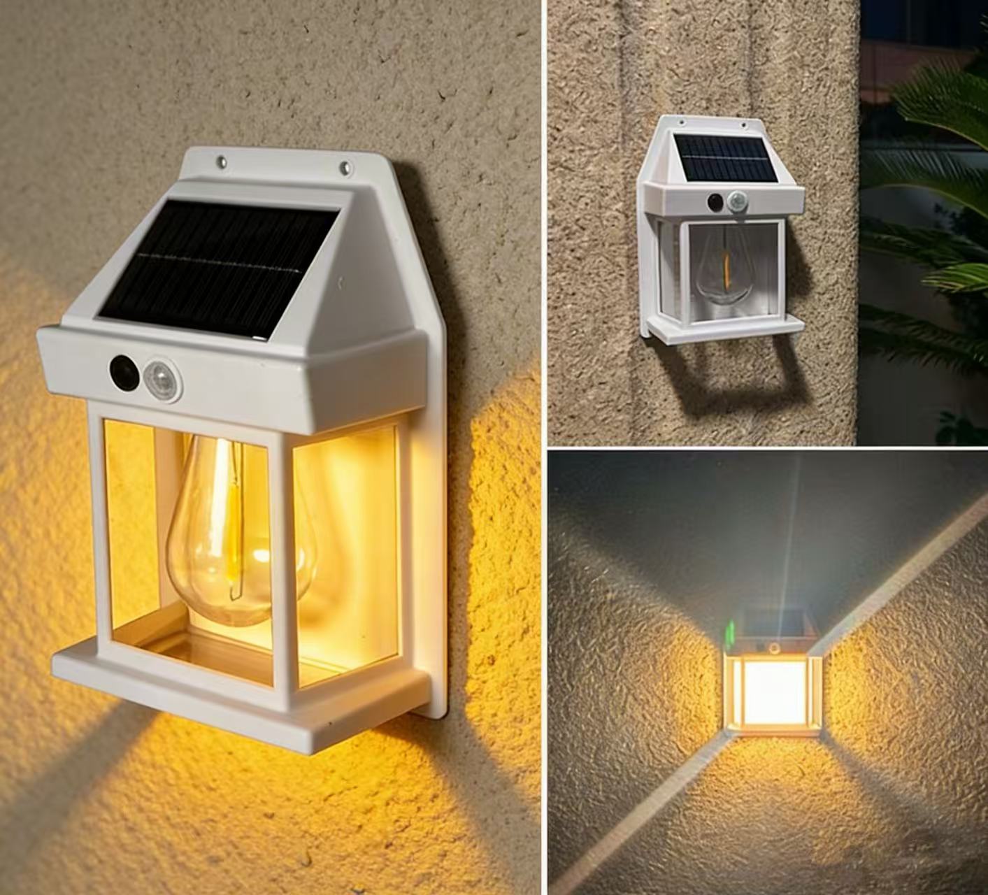 Solar Outdoor Wall Lights with Motion Sensor - Waterproof IP65 Garden Security Lighting, 3 Modes Auto Dusk to Dawn, Wireless Decorative Lamp for Patio, Villa, Pathway (Modern Black Design)