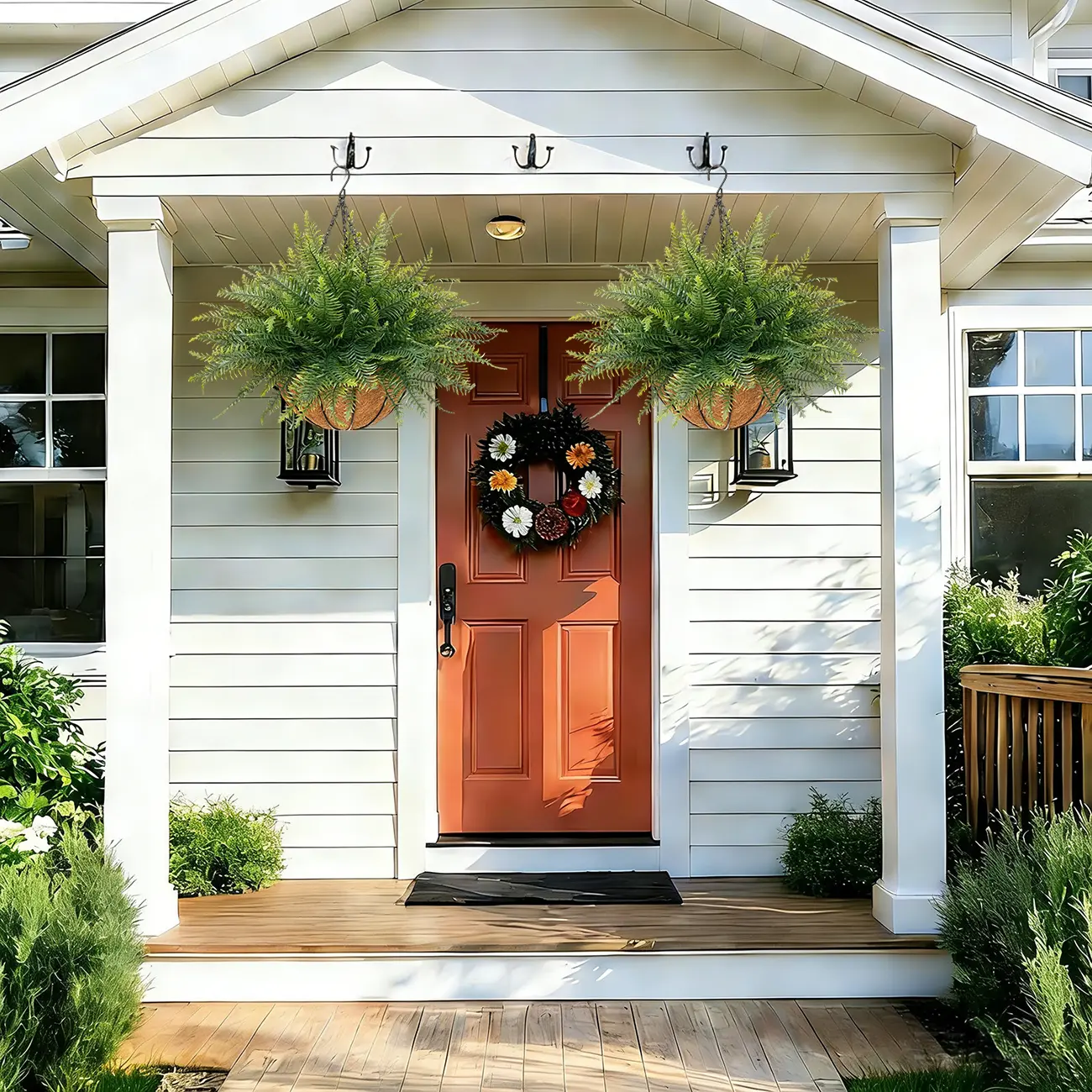 2 Set Artificial Hanging Fern Plants Outdoor Fake Hanging Ferns Planter, Includes Hanging Flower Basket And Artificial Fern, UV Resistant Faux Fern Plant Basket For Outdoors Patio Garden Home Decor 2 Set Artificial Hanging Fern Plants Outdoor Fake Hanging Ferns Planter, Includes Hanging Flower Basket And Artificial Fern, UV Resistant Faux Fern Plant Basket For Outdoors Patio Garden Home Decor