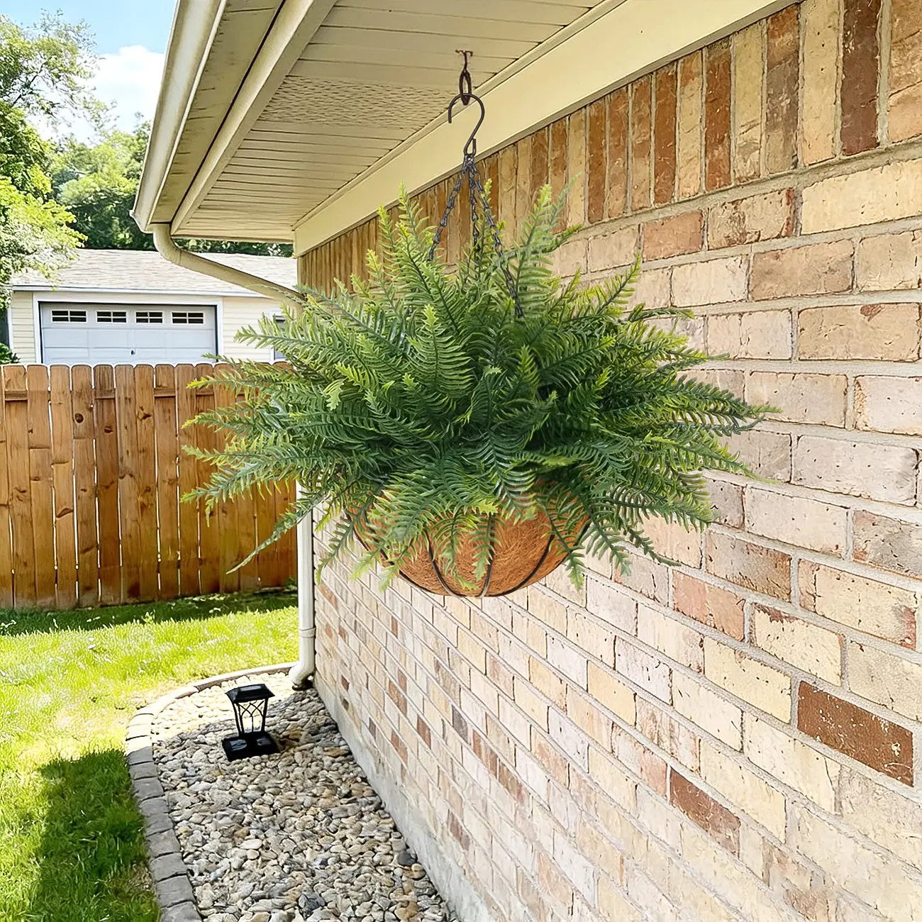 2 Set Artificial Hanging Fern Plants Outdoor Fake Hanging Ferns Planter, Includes Hanging Flower Basket And Artificial Fern, UV Resistant Faux Fern Plant Basket For Outdoors Patio Garden Home Decor 2 Set Artificial Hanging Fern Plants Outdoor Fake Hanging Ferns Planter, Includes Hanging Flower Basket And Artificial Fern, UV Resistant Faux Fern Plant Basket For Outdoors Patio Garden Home Decor