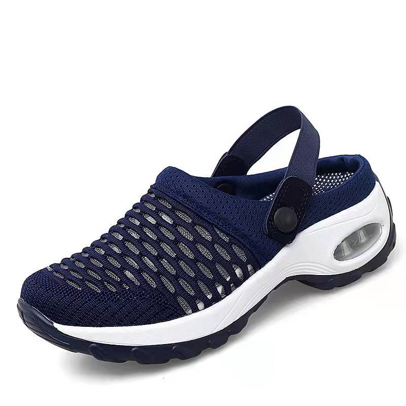 Plus Size Closed Toe Platform Wedge Slides – Breathable Mesh Sporty Sandals | Lightweight Chunky Sole New Arrival