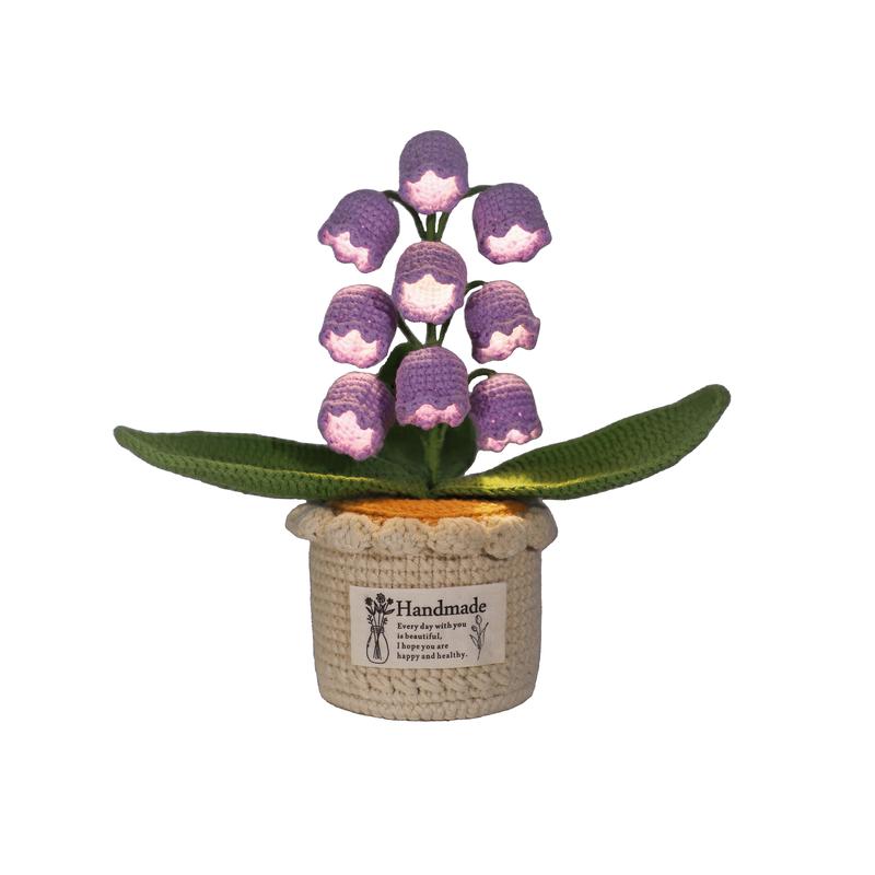 Handmade Crocheted Lily of the Valley LED Lantern - Valentine's Day