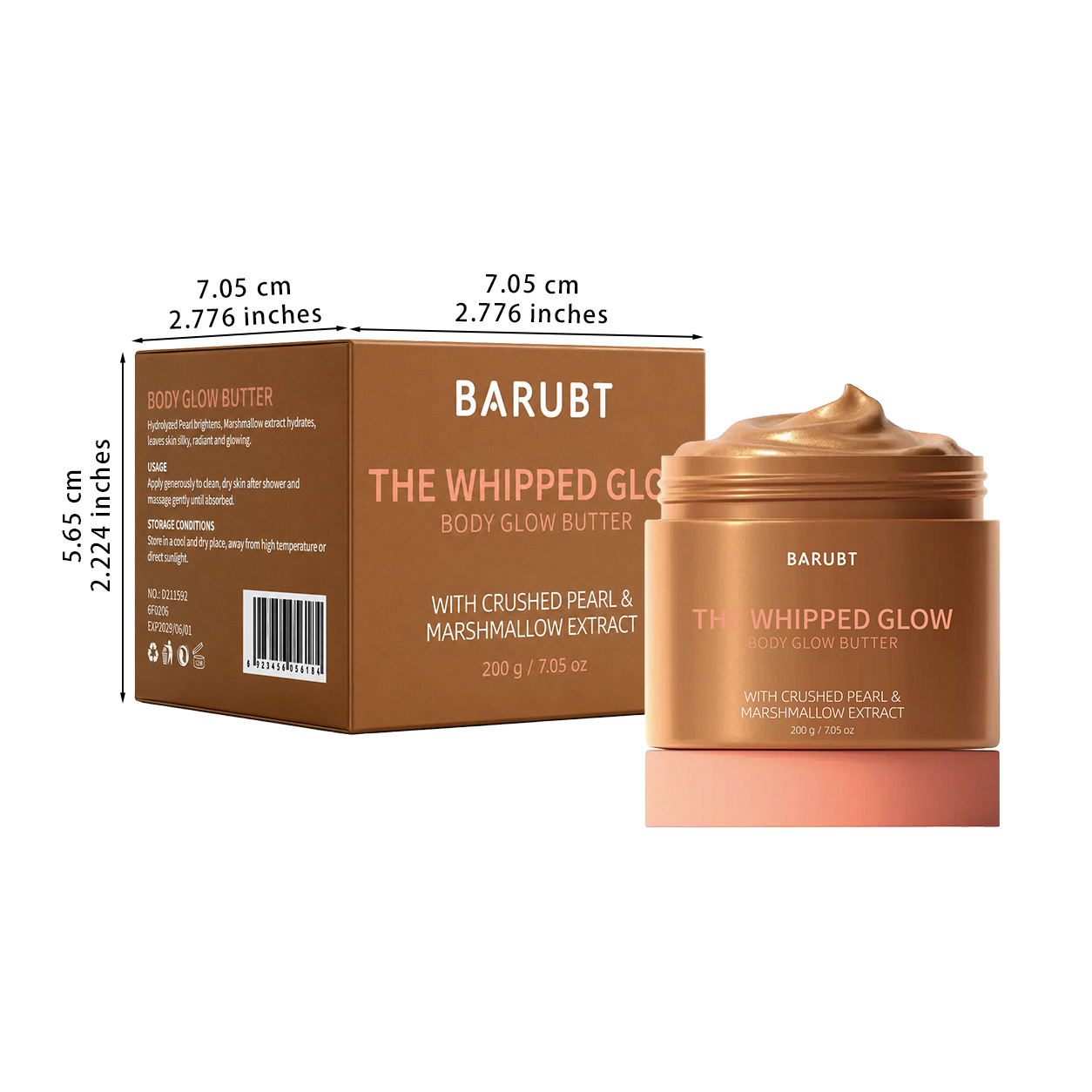 ✨ Glow Like a Pearl! Whipped Body Butter with Marshmallow Extract – Ultra-Hydrating, Luminous Finish 
