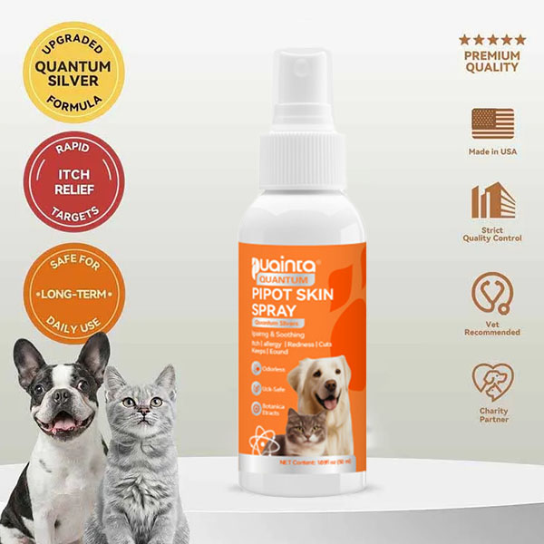 Itch Relief Spray –Vet Recommended Skin Soothing Quantum Silver Spray for Dogs & Cats