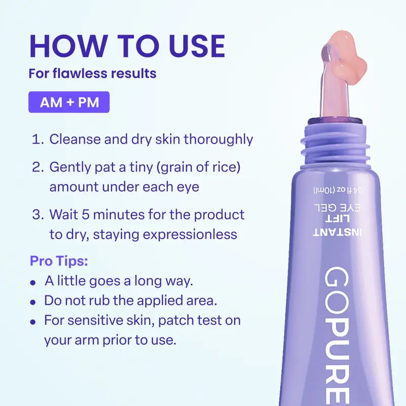 🏆 Top Rated! 80K+ SOLD! ⚡ Flash Sale: GOPURE™ Instant Lift Eye Gel. Say goodbye to bags & wrinkles！🕒 