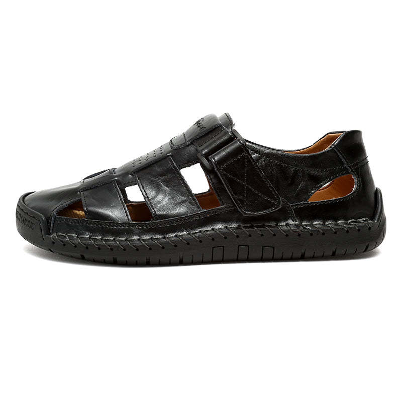 (⏰LAST DAY! 49% OFF 🔥) Men's Orthopedic Leather Fisherman Sandals | Breathable Closed-Toe Adjustable Outdoor Summer Comfort & Pain Relief-SCSLUXE