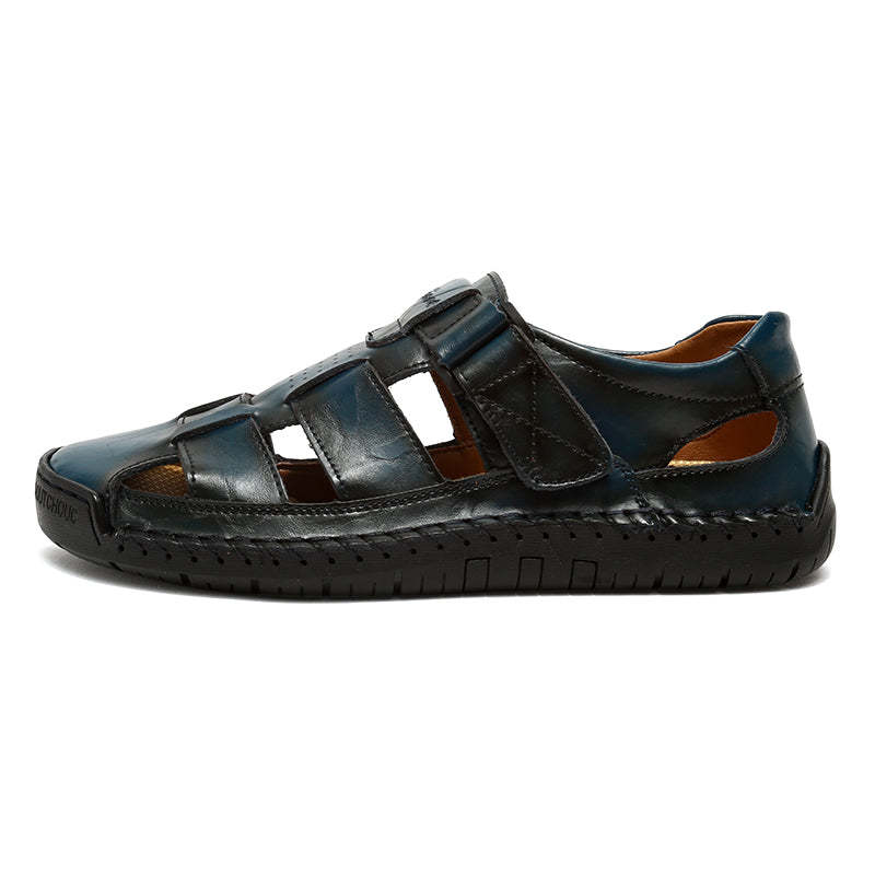 (⏰LAST DAY! 49% OFF 🔥) Men's Orthopedic Leather Fisherman Sandals | Breathable Closed-Toe Adjustable Outdoor Summer Comfort & Pain Relief-SCSLUXE