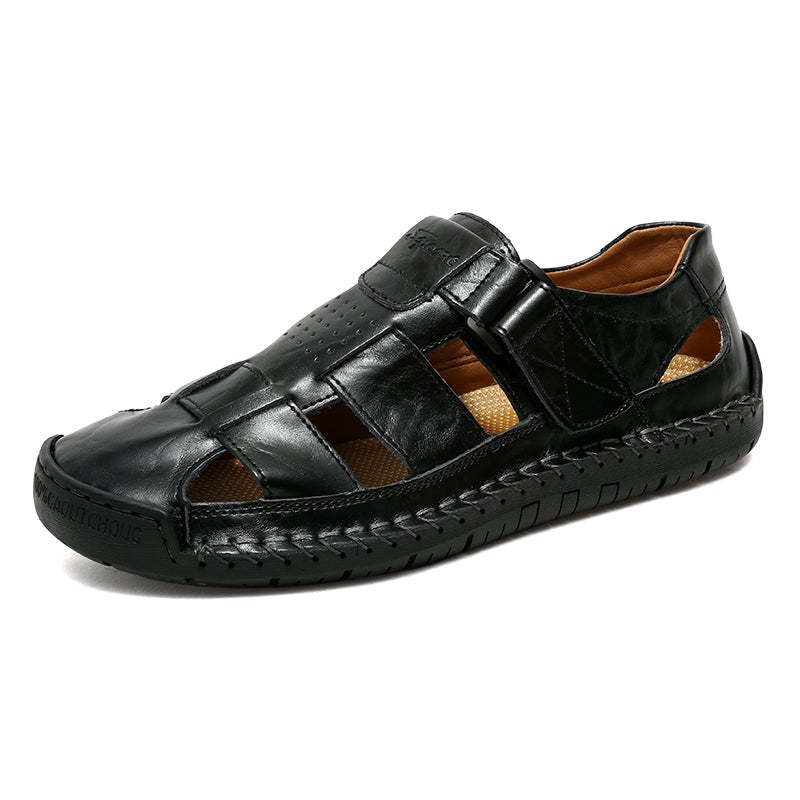 (⏰LAST DAY! 49% OFF 🔥) Men's Orthopedic Leather Fisherman Sandals | Breathable Closed-Toe Adjustable Outdoor Summer Comfort & Pain Relief-SCSLUXE