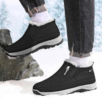 (⏰ Almost Gone!!!) Men's Outdoor Slip-on Warm Hiking Boots - Waterproof, Slip-resistant, Puncture-resistant - Arch Support, Wide Toe - Suitable for Everyday Wear and Outdoor Adventures-SCSLUXE