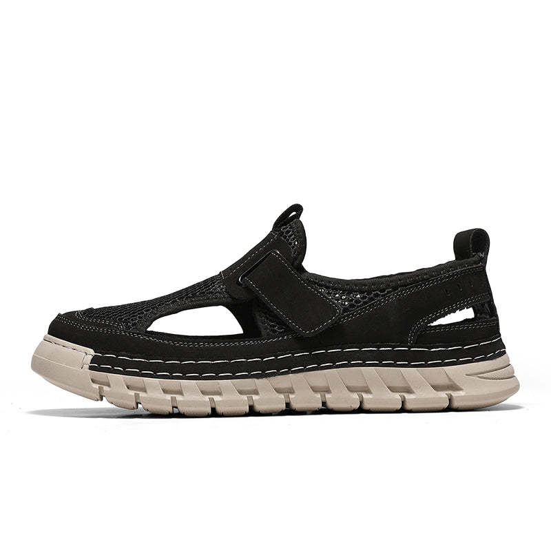 (⏳49% OFF)Men's Mesh Fisherman Sandals – Hook & Loop, Non-Slip for Wading & Fishing