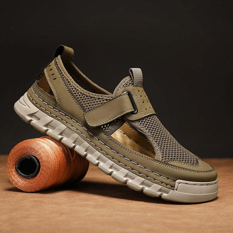 (⏳49% OFF)Men's Mesh Fisherman Sandals – Hook & Loop, Non-Slip for Wading & Fishing