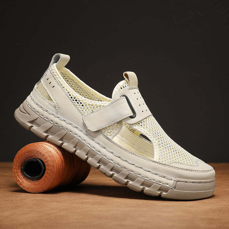 (⏳49% OFF)Men's Mesh Fisherman Sandals – Hook & Loop, Non-Slip for Wading & Fishing