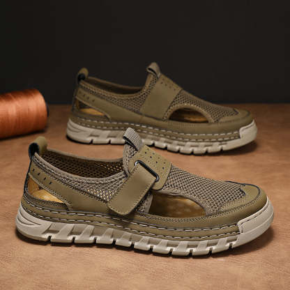 (⏳49% OFF)Men's Mesh Fisherman Sandals – Hook & Loop, Non-Slip for Wading & Fishing