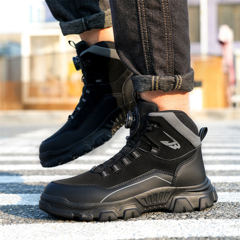 Men's Steel Toe Hand Stitched Cow Leather Boots Motorcycle Boots Work Boots Hiking Boots