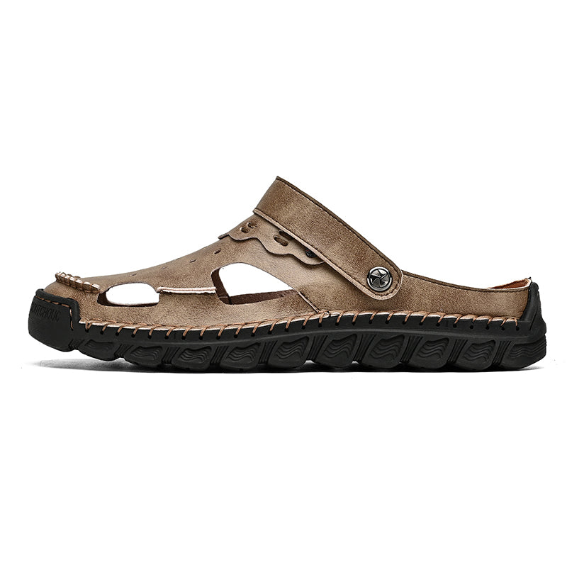 (⏰Last Day 49% OFF🔥)Men's 40+ Orthopedic Closed-Toe Sandals – Full-Grain Leather, Adjustable, Handmade for Fishing, Gardening & Daily Wear-SCSLUXE