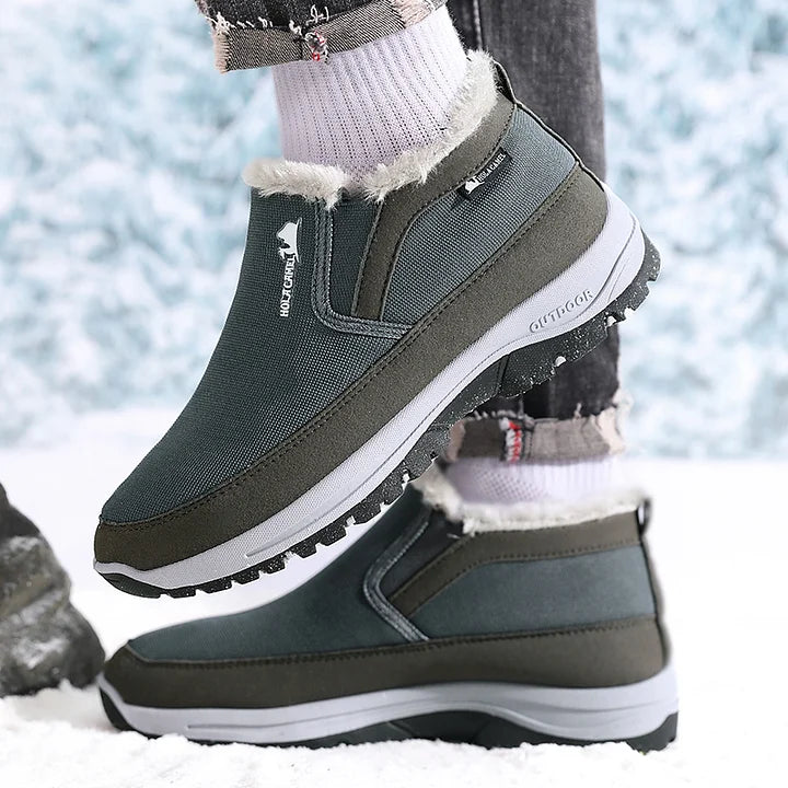 (⏰ Almost Gone!!!) Men's Outdoor Slip-on Warm Hiking Boots - Waterproof, Slip-resistant, Puncture-resistant - Arch Support, Wide Toe - Suitable for Everyday Wear and Outdoor Adventures-SCSLUXE