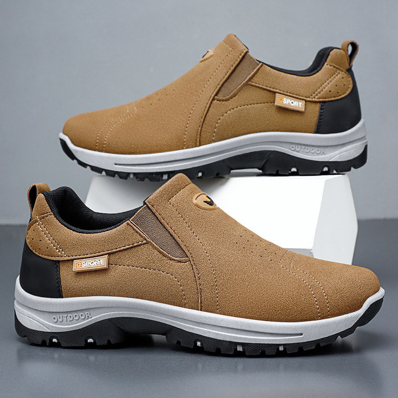 Men's Comfortable Breathable Lightweight Double Layer Waterproof Wide Toe Walking Shoes Orthopedic Shoes-SCSLUXE