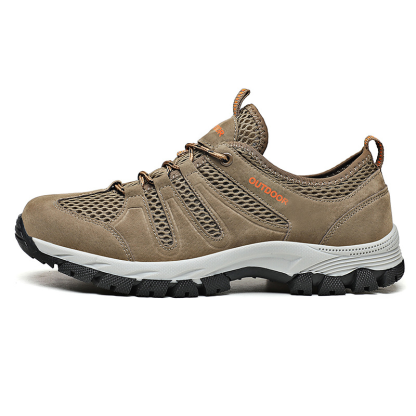 Men's Genuine Leather Breathable Lightweight Arch Support Hiking Orthopedic Shoes