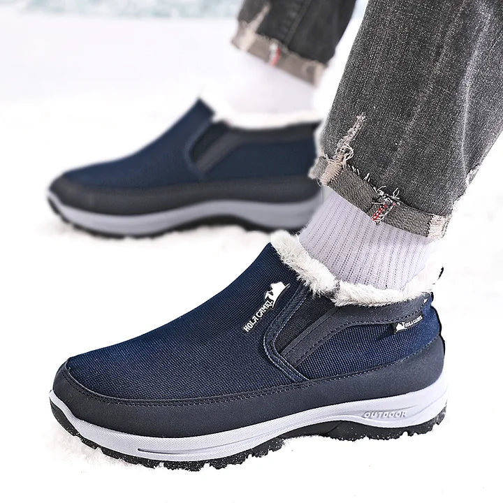 (⏰ Almost Gone!!!) Men's Outdoor Slip-on Warm Hiking Boots - Waterproof, Slip-resistant, Puncture-resistant - Arch Support, Wide Toe - Suitable for Everyday Wear and Outdoor Adventures-SCSLUXE