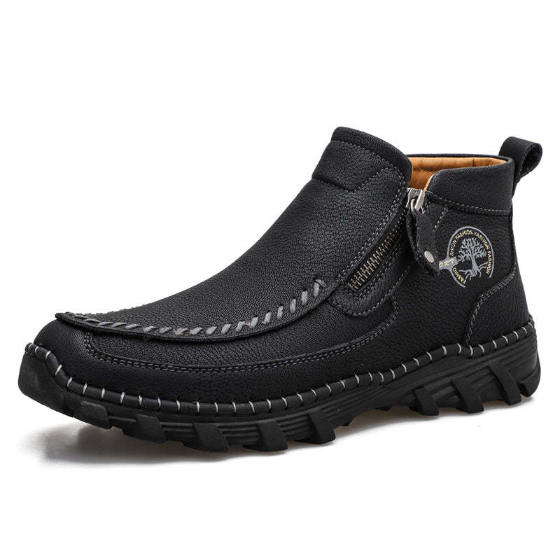 (⏰NOW ON: 49% OFF Sale! 🔥)Men's Premium Motorcycle Boots – Hand-Stitched Genuine Leather, USMCA Recommended - Wide Toe, Waterproof, Anti-Slip, Anti-Sprain, Ortho Support, Suitable for Riding, Work, Driving, Hiking-SCSLUXE