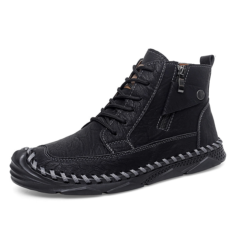 (⏰NOW ON:49% OFF Sale! 🔥)Men’s Leather Work & Motorcycle Chukka Boots – Durable, Lightweight, Non-Slip Sole with Ankle Support for Long Rides & Long Days-SCSLUXE