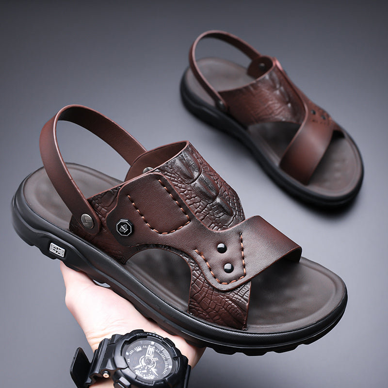 (⏰Limited Time Sale 49% OFF 🔥)Premium Leather Men’s Vintage Sandals – Open-Toe Design, Breathable & Lightweight, Durable Anti-Slip Sole, All-Day Comfort for Walking, Vacation, and Daily Wear-SCSLUXE