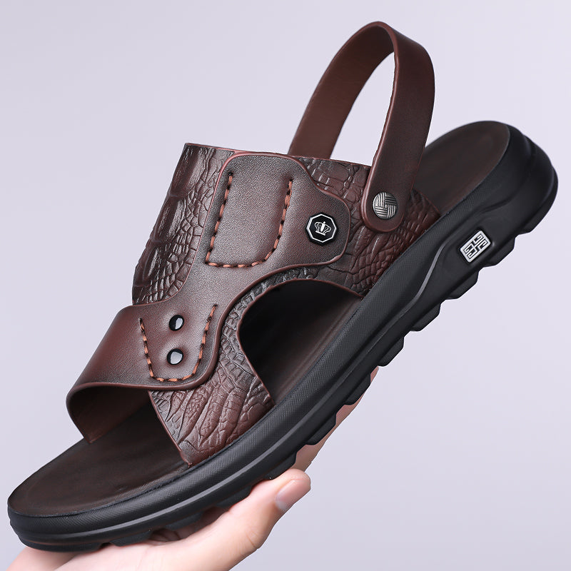 (⏰Limited Time Sale 49% OFF 🔥)Premium Leather Men’s Vintage Sandals – Open-Toe Design, Breathable & Lightweight, Durable Anti-Slip Sole, All-Day Comfort for Walking, Vacation, and Daily Wear-SCSLUXE