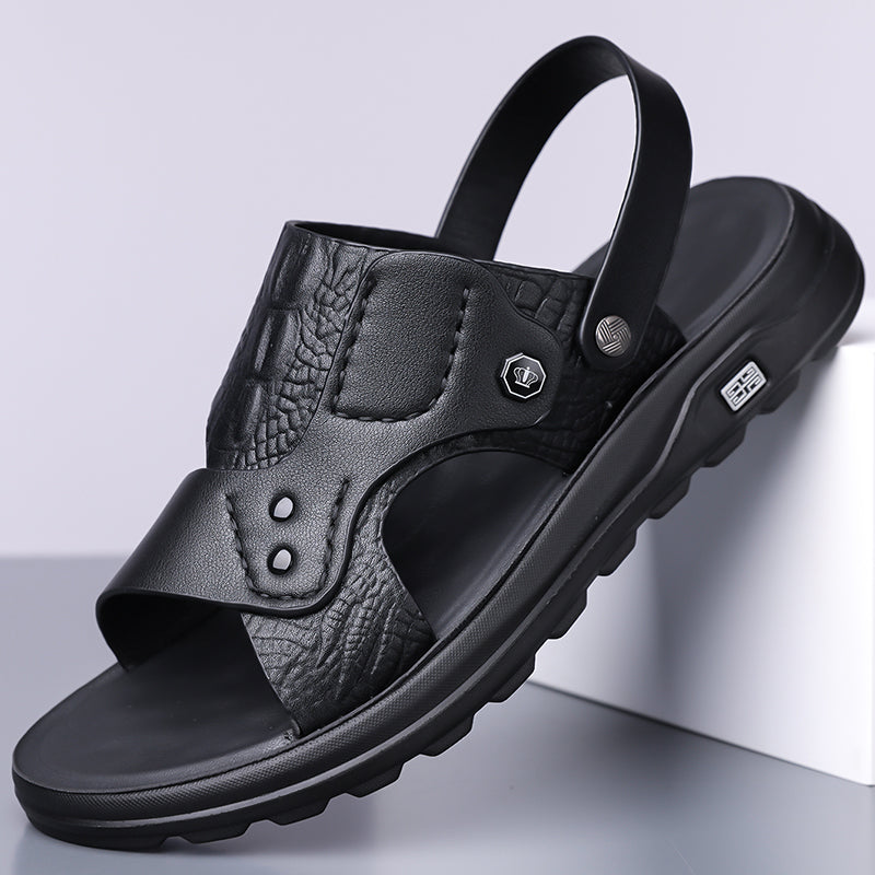 (⏰Limited Time Sale 49% OFF 🔥)Premium Leather Men’s Vintage Sandals – Open-Toe Design, Breathable & Lightweight, Durable Anti-Slip Sole, All-Day Comfort for Walking, Vacation, and Daily Wear-SCSLUXE