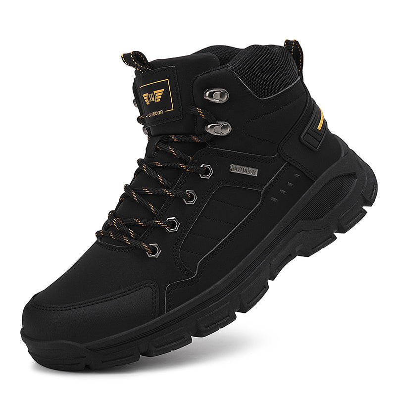 (⏰ Limited Time Sale 70% OFF 🔥) Men’s Premium Leather Hand Stitched Full-Grain Leather Boots Motorcycle Boots Work Boots Hiking Boots – Waterproof, Cut-Resistant, Anti-Slip Sole, Shock-Absorbing Arch Support, All-Day Comfort-SCSLUXE