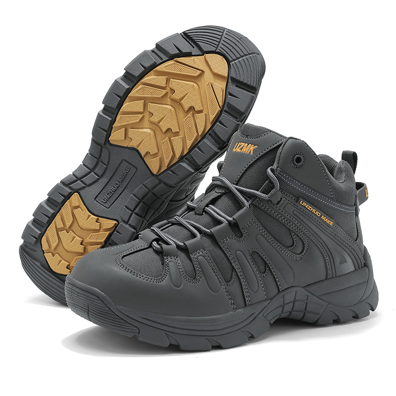 (🔥Last Day Promotion 70% OFF 🎁) Men’s Leather Hiking and Work Boots, Waterproof Lightweight Orthopedic Comfort, Slip Resistant Anti Puncture, Shock Absorbing Arch and Ankle Support, for Wet Trails Construction and Long Walks-SCSLUXE