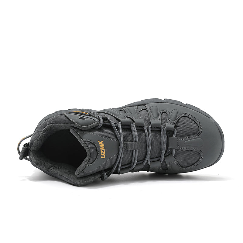 (🔥Last Day Promotion 70% OFF 🎁) Men’s Leather Hiking and Work Boots, Waterproof Lightweight Orthopedic Comfort, Slip Resistant Anti Puncture, Shock Absorbing Arch and Ankle Support, for Wet Trails Construction and Long Walks-SCSLUXE