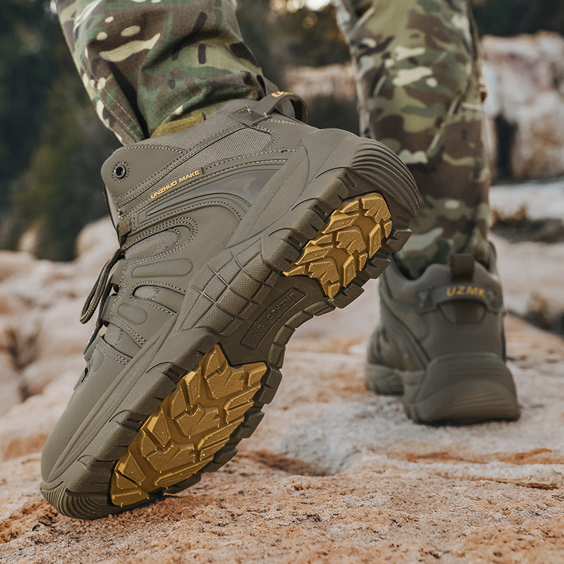 (🔥Last Day Promotion 70% OFF 🎁) Men’s Leather Hiking and Work Boots, Waterproof Lightweight Orthopedic Comfort, Slip Resistant Anti Puncture, Shock Absorbing Arch and Ankle Support, for Wet Trails Construction and Long Walks-SCSLUXE