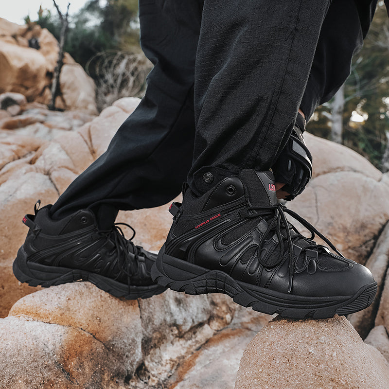 (🔥Last Day Promotion 70% OFF 🎁) Men’s Leather Hiking and Work Boots, Waterproof Lightweight Orthopedic Comfort, Slip Resistant Anti Puncture, Shock Absorbing Arch and Ankle Support, for Wet Trails Construction and Long Walks-SCSLUXE