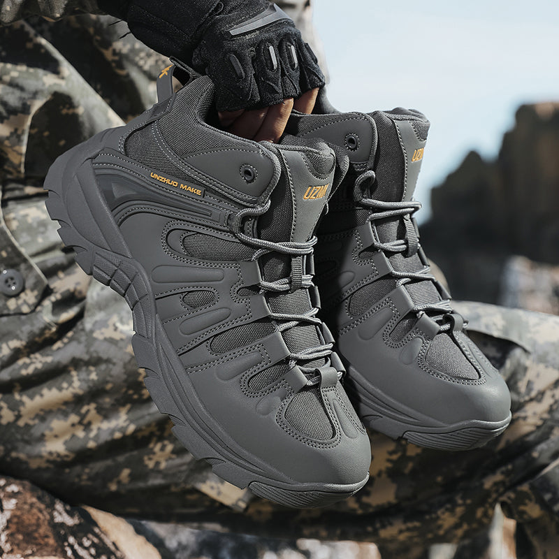 (🔥Last Day Promotion 70% OFF 🎁) Men’s Leather Hiking and Work Boots, Waterproof Lightweight Orthopedic Comfort, Slip Resistant Anti Puncture, Shock Absorbing Arch and Ankle Support, for Wet Trails Construction and Long Walks-SCSLUXE